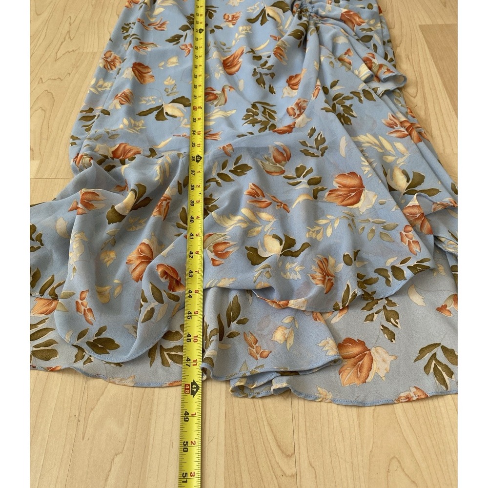 Floret Studios Women's M Dress Ruched Floral Sheer Lined Fairy Coquette Romantic - Picture 8 of 10